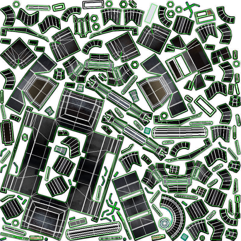 Sci-fi stylized pump station  Low-poly 3D model_23