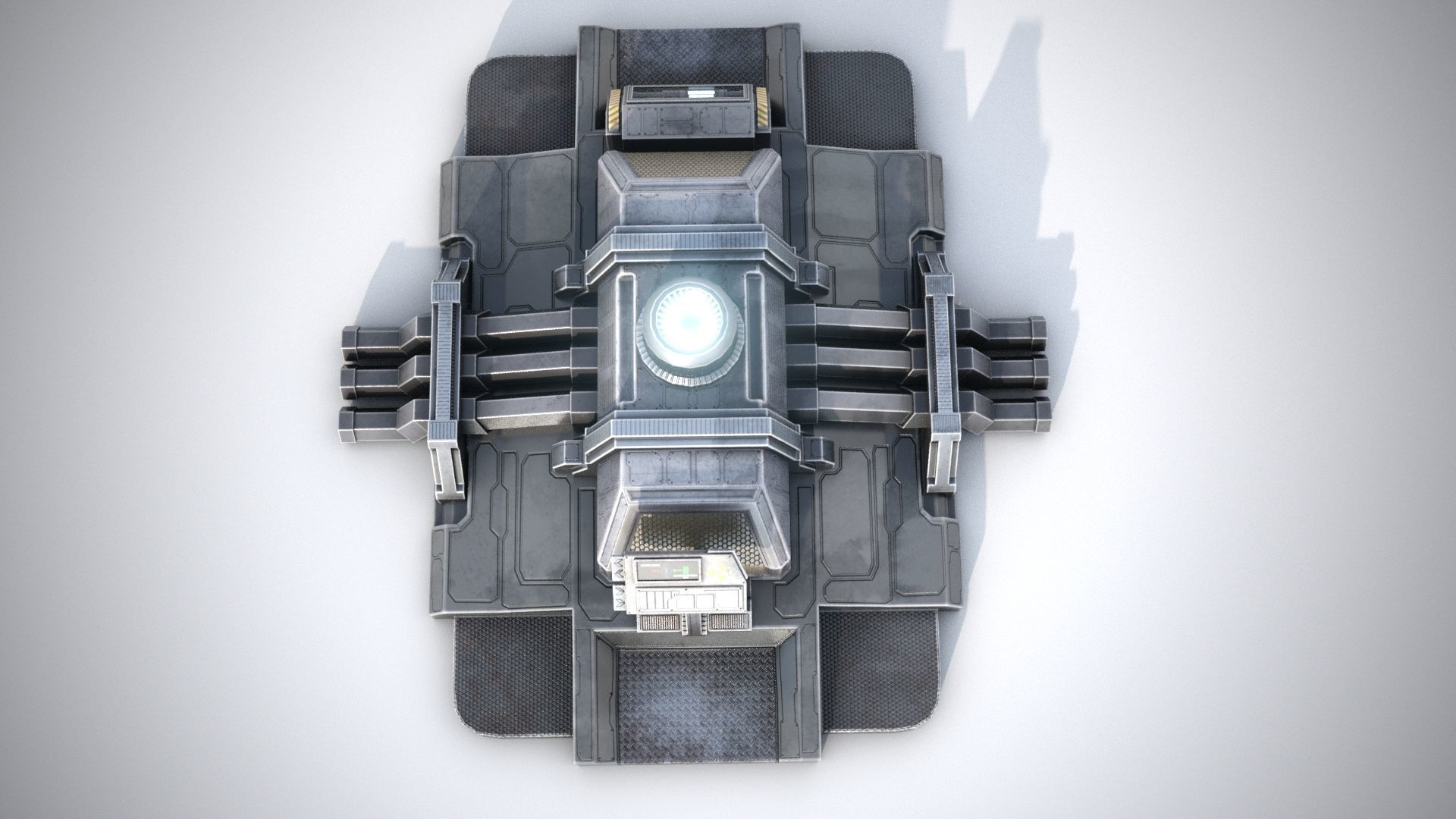 Sci-fi stylized pump station  Low-poly 3D model_19