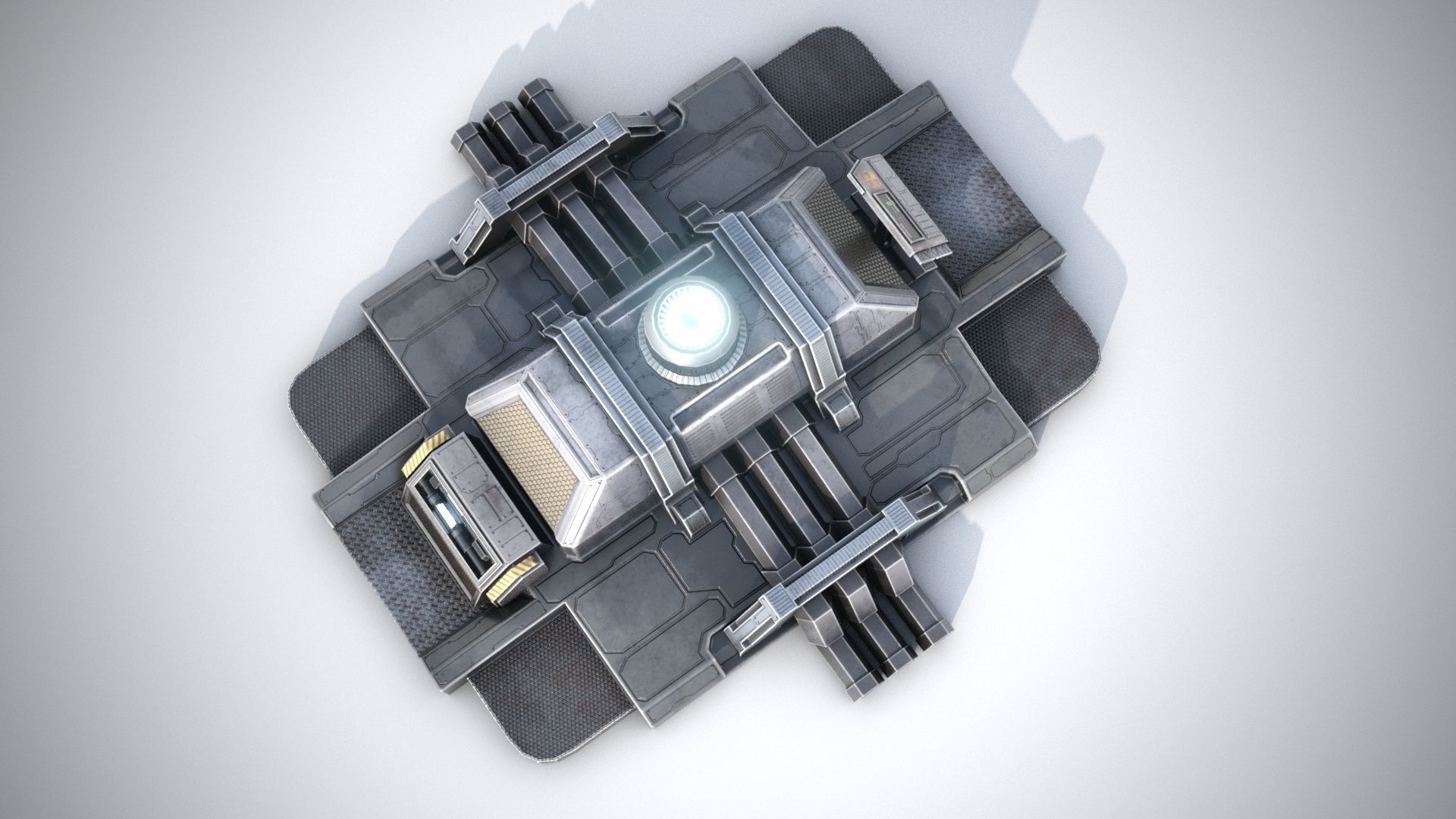 Sci-fi stylized pump station  Low-poly 3D model_18