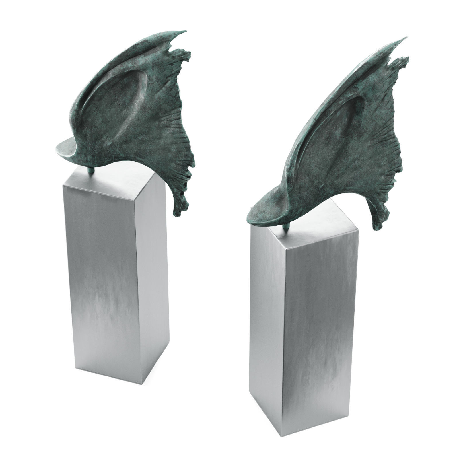 Barrell sculpture Wing One Art 3D model_3