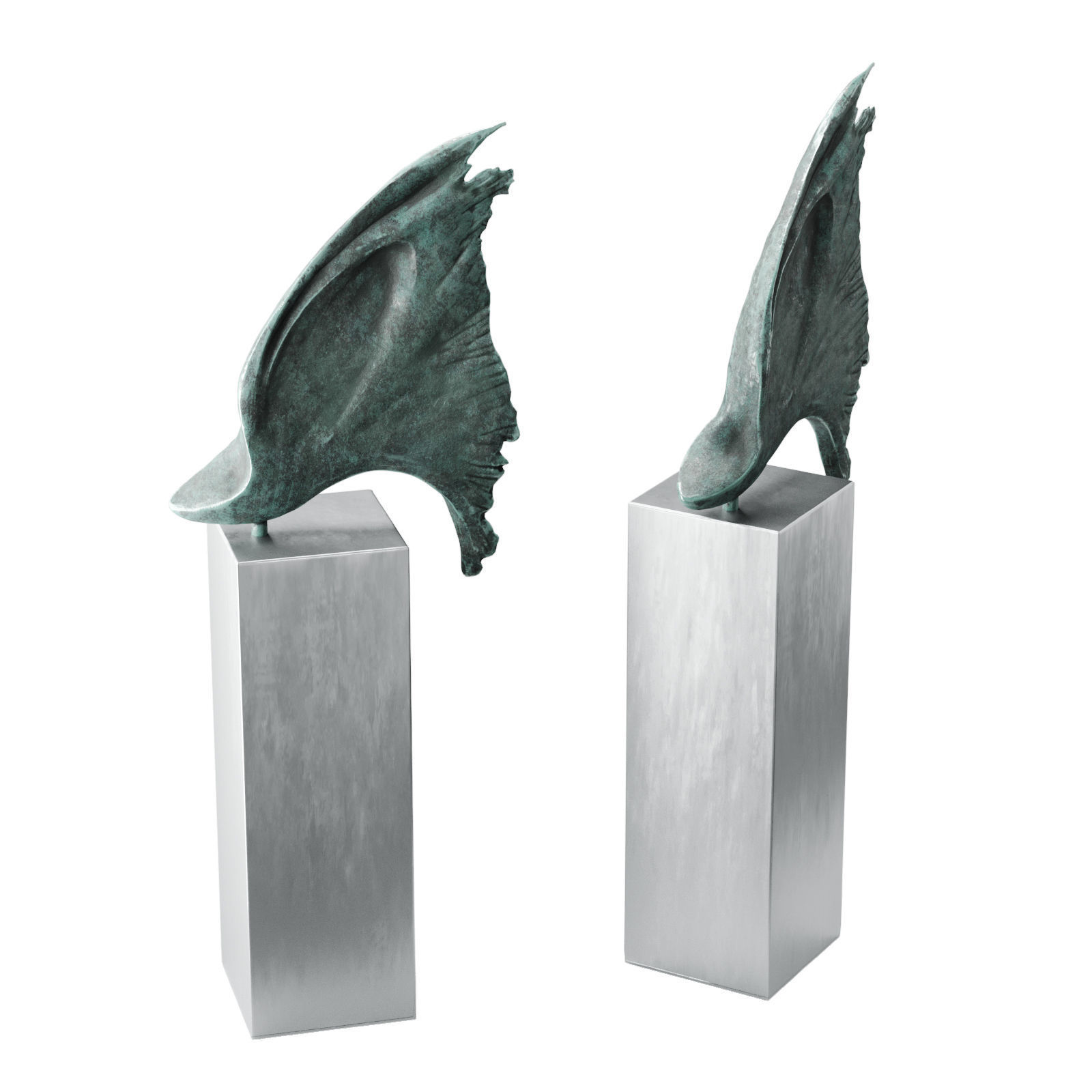 Barrell sculpture Wing One Art 3D model_1