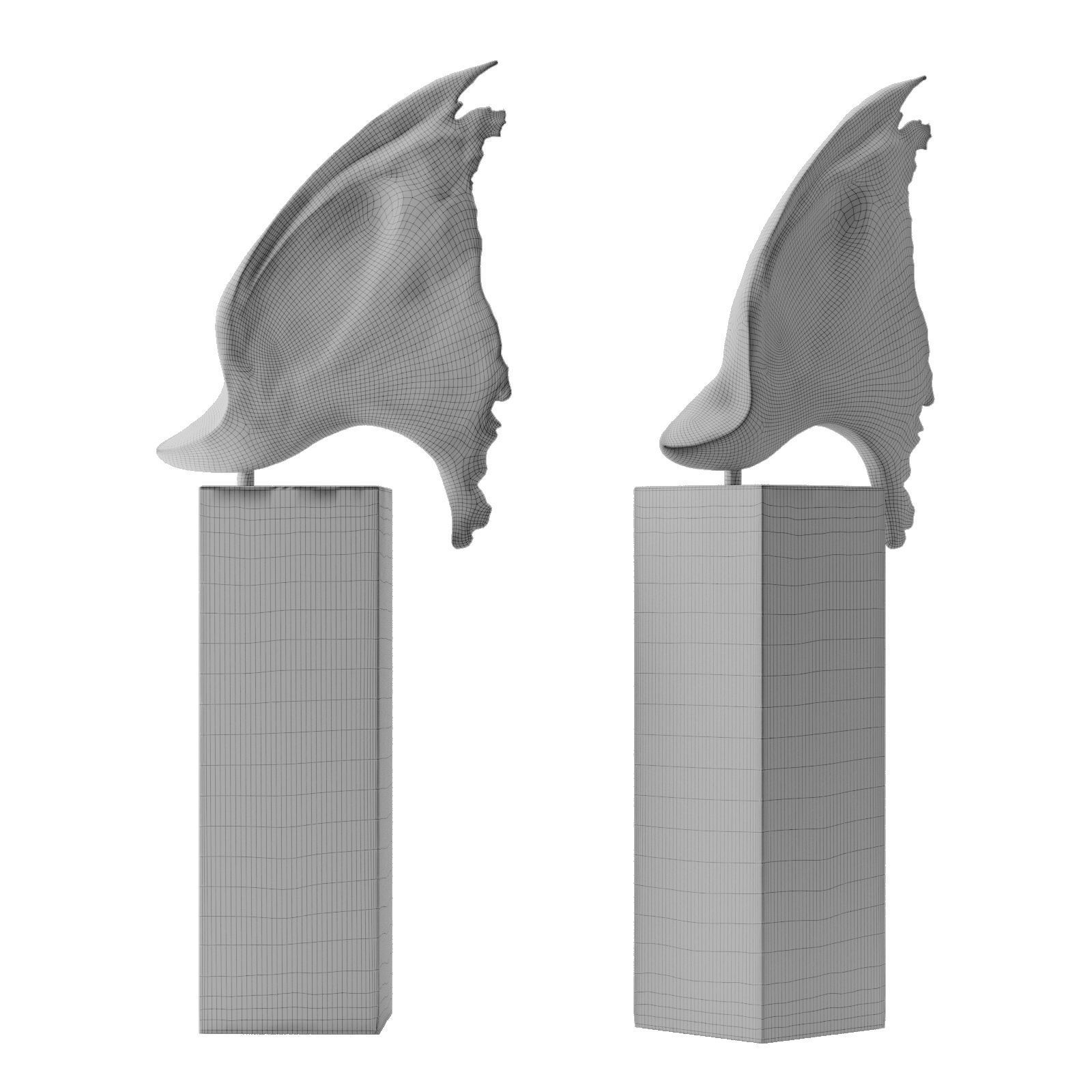 Barrell sculpture Wing One Art 3D model_5