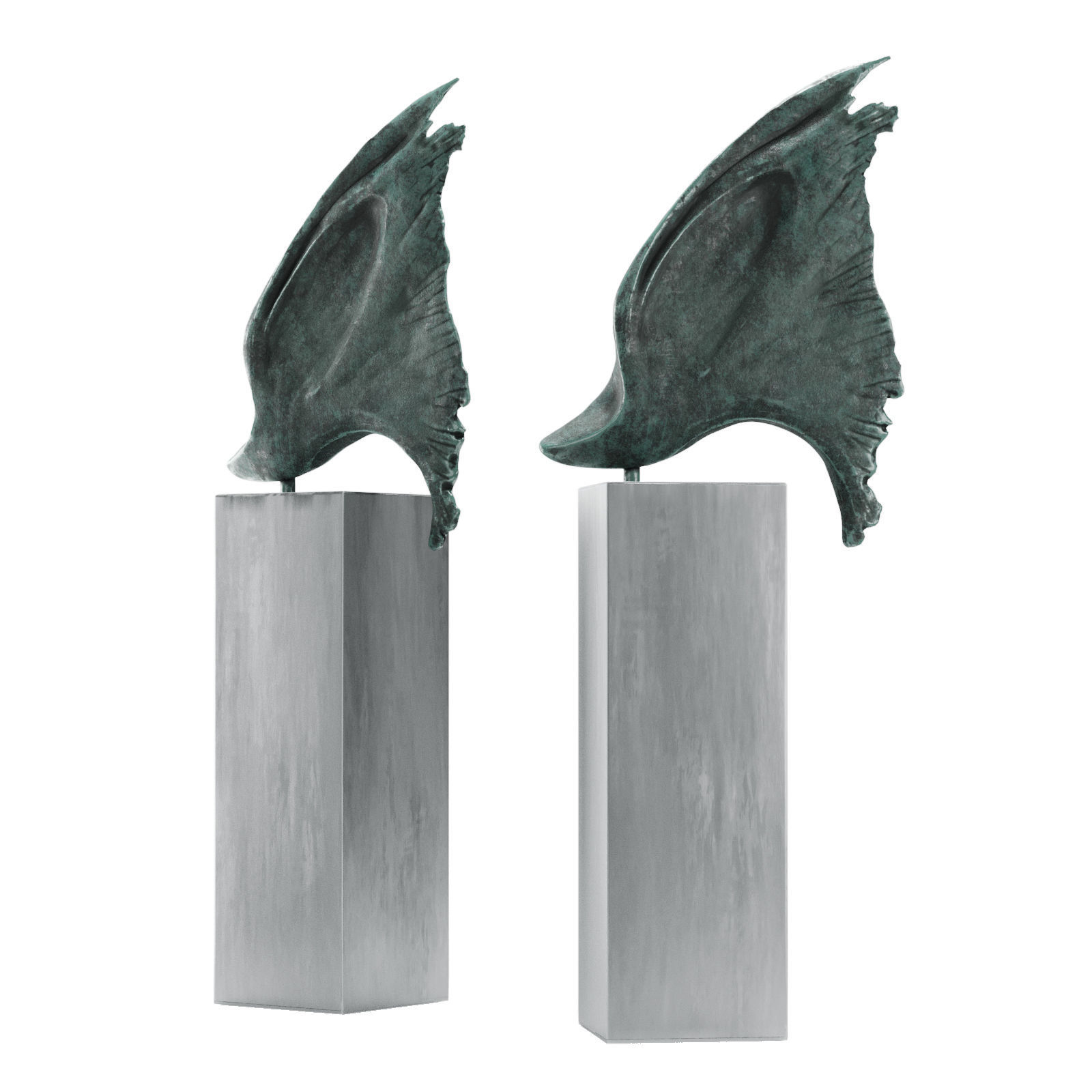 Barrell sculpture Wing One Art 3D model_2