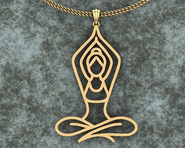 Women Yoga Pendant 3D print model