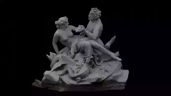 Couple statue marble structure idol 