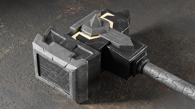 Dark Iron Dwarf Heritage Hammer  Low-poly 3D model