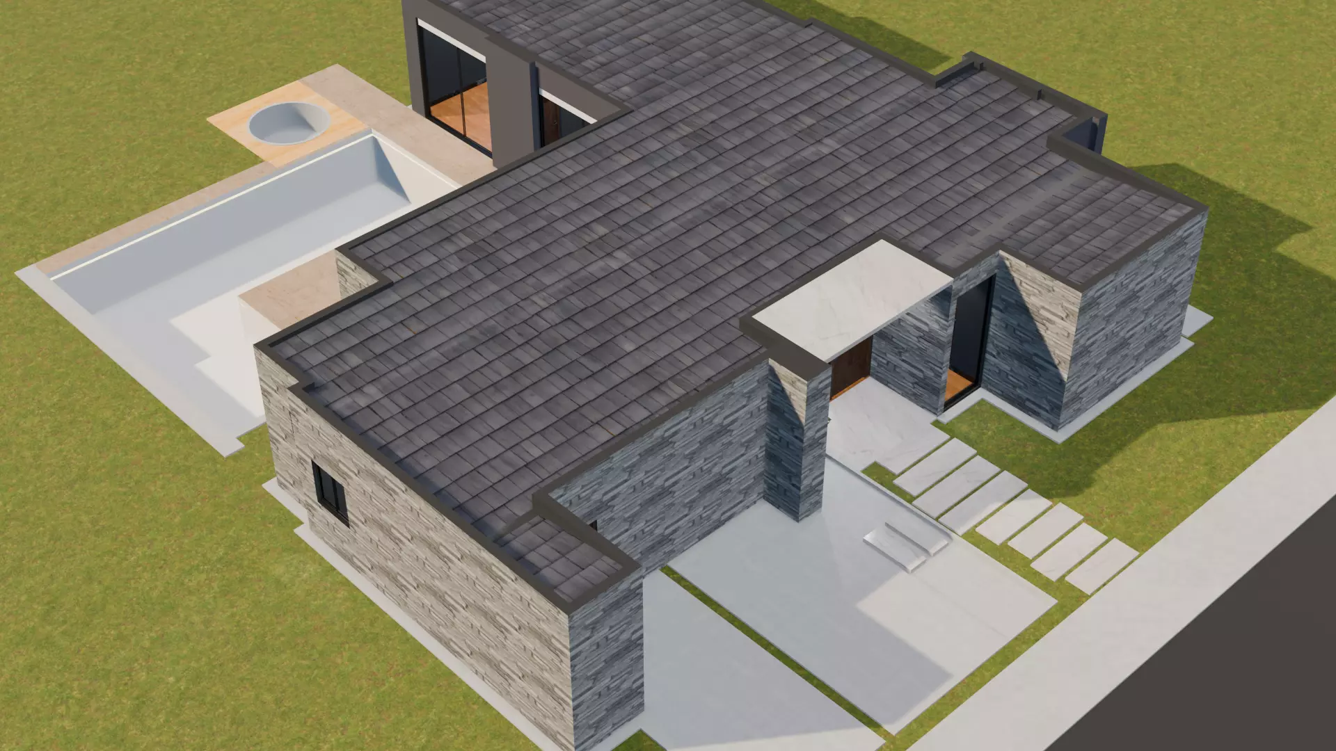 Modern House 3D model_0