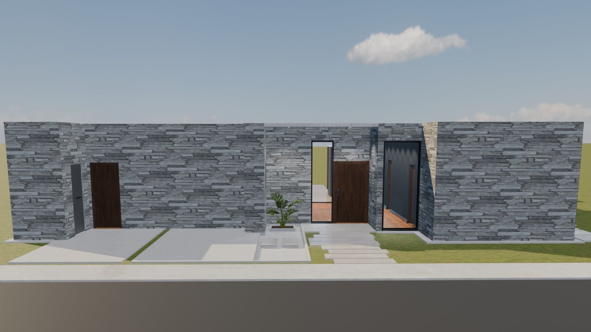Modern House 3D model_1