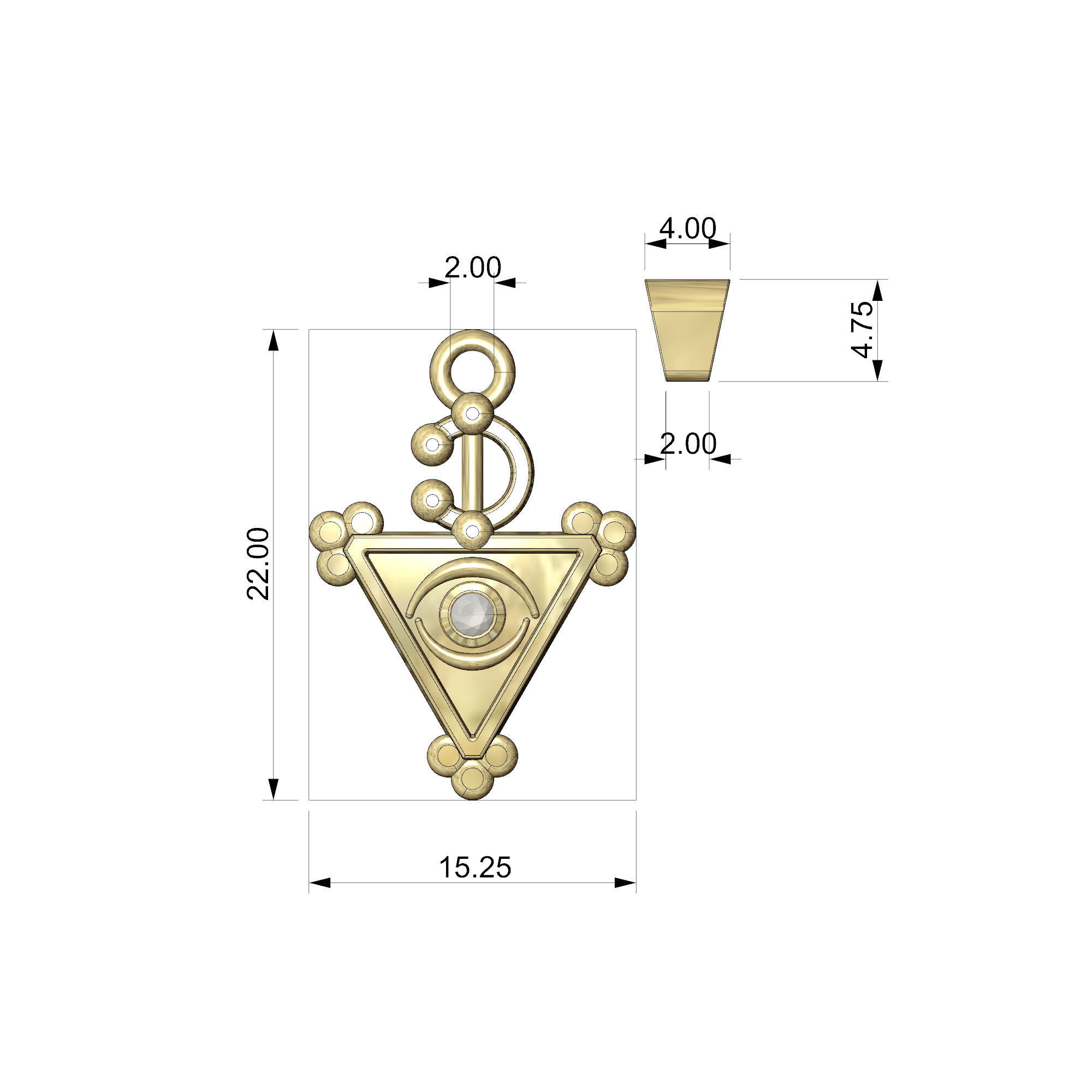 BERBER PENDANT AMOUDO 3D PRINT MODEL 3D print model_15