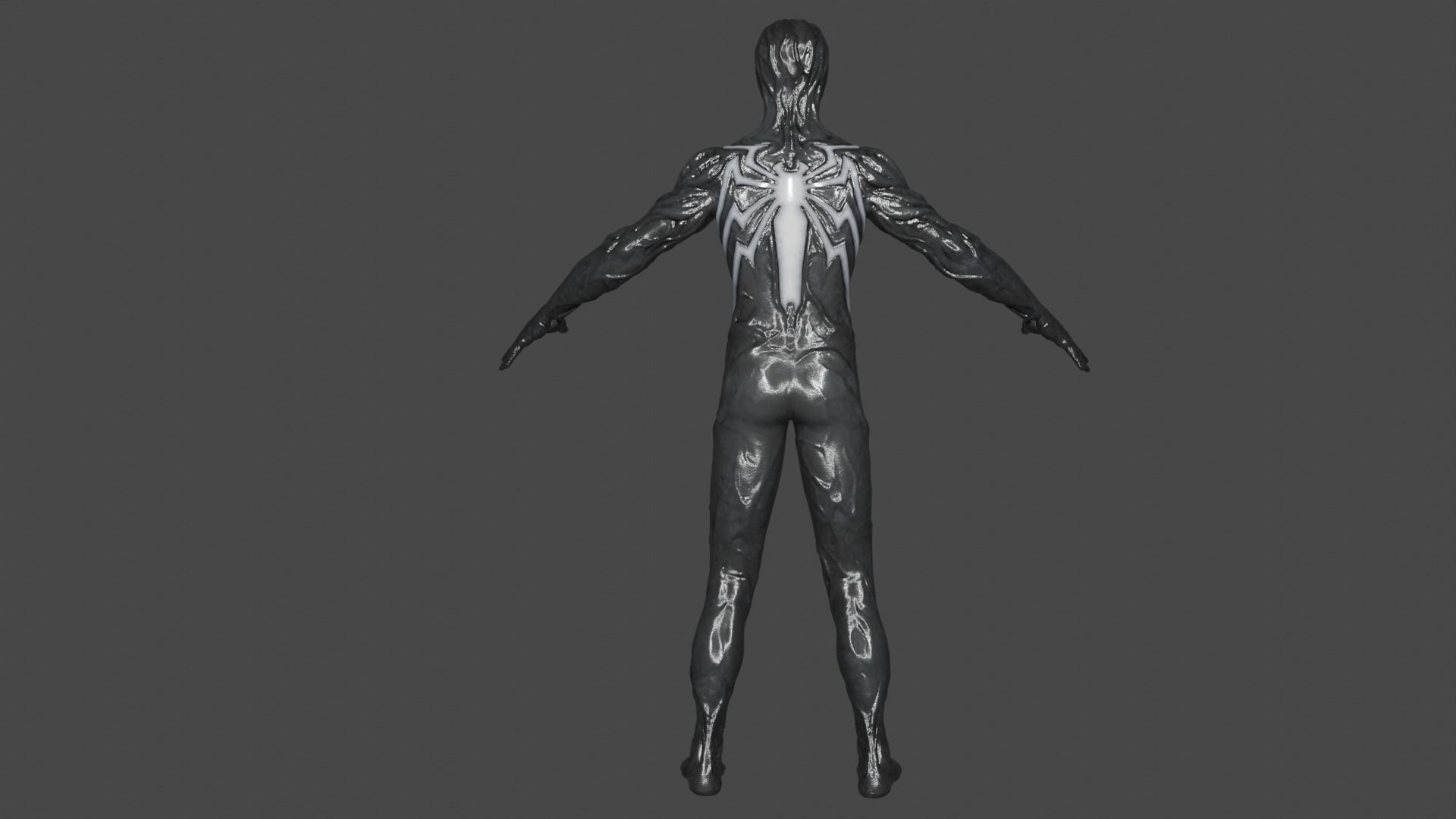 Spiderman Symbiote Suit Low-poly 3D model_4