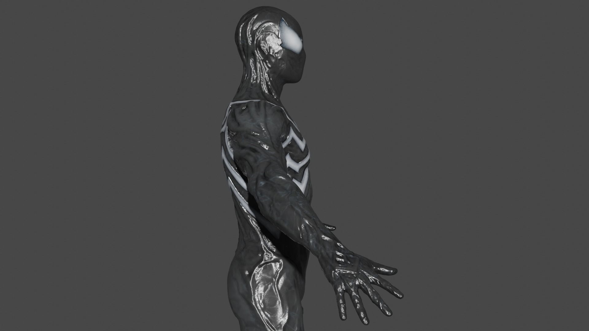 Spiderman Symbiote Suit Low-poly 3D model_3