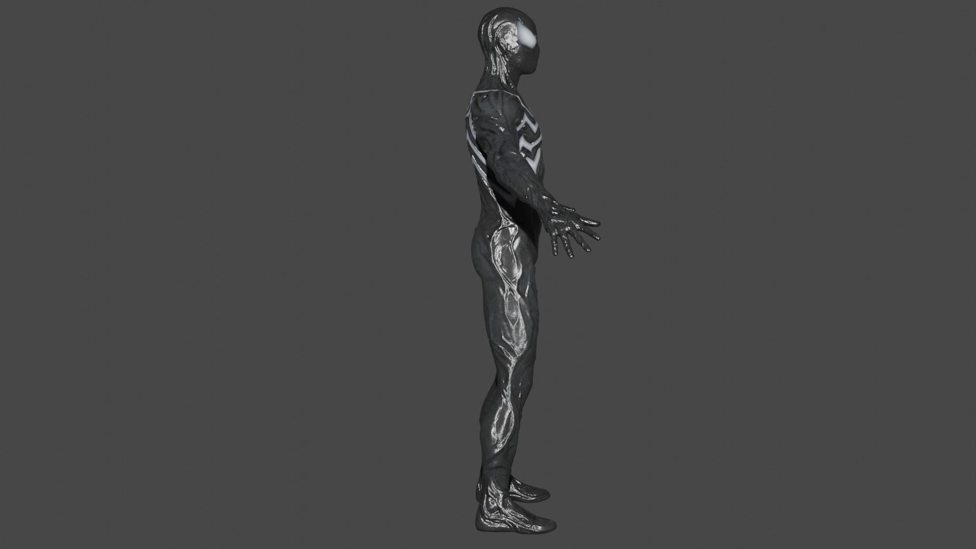 Spiderman Symbiote Suit Low-poly 3D model_2