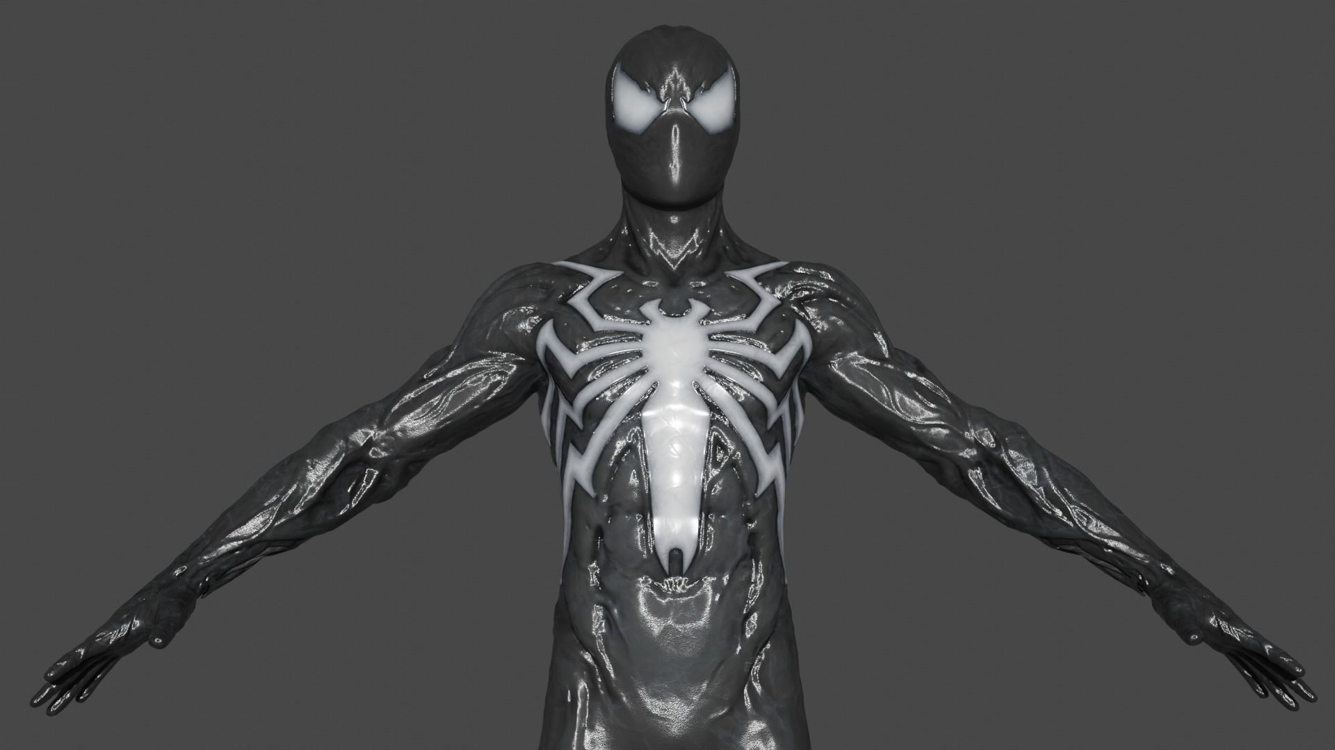 Spiderman Symbiote Suit Low-poly 3D model_1