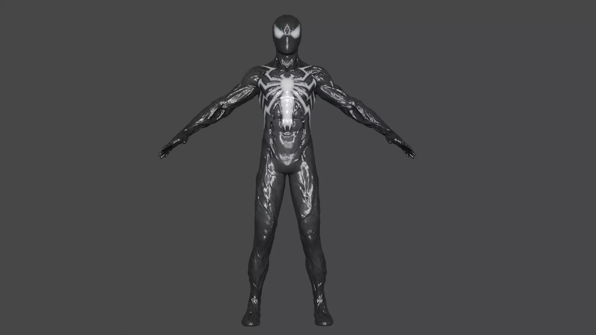 Spiderman Symbiote Suit Low-poly 3D model_0