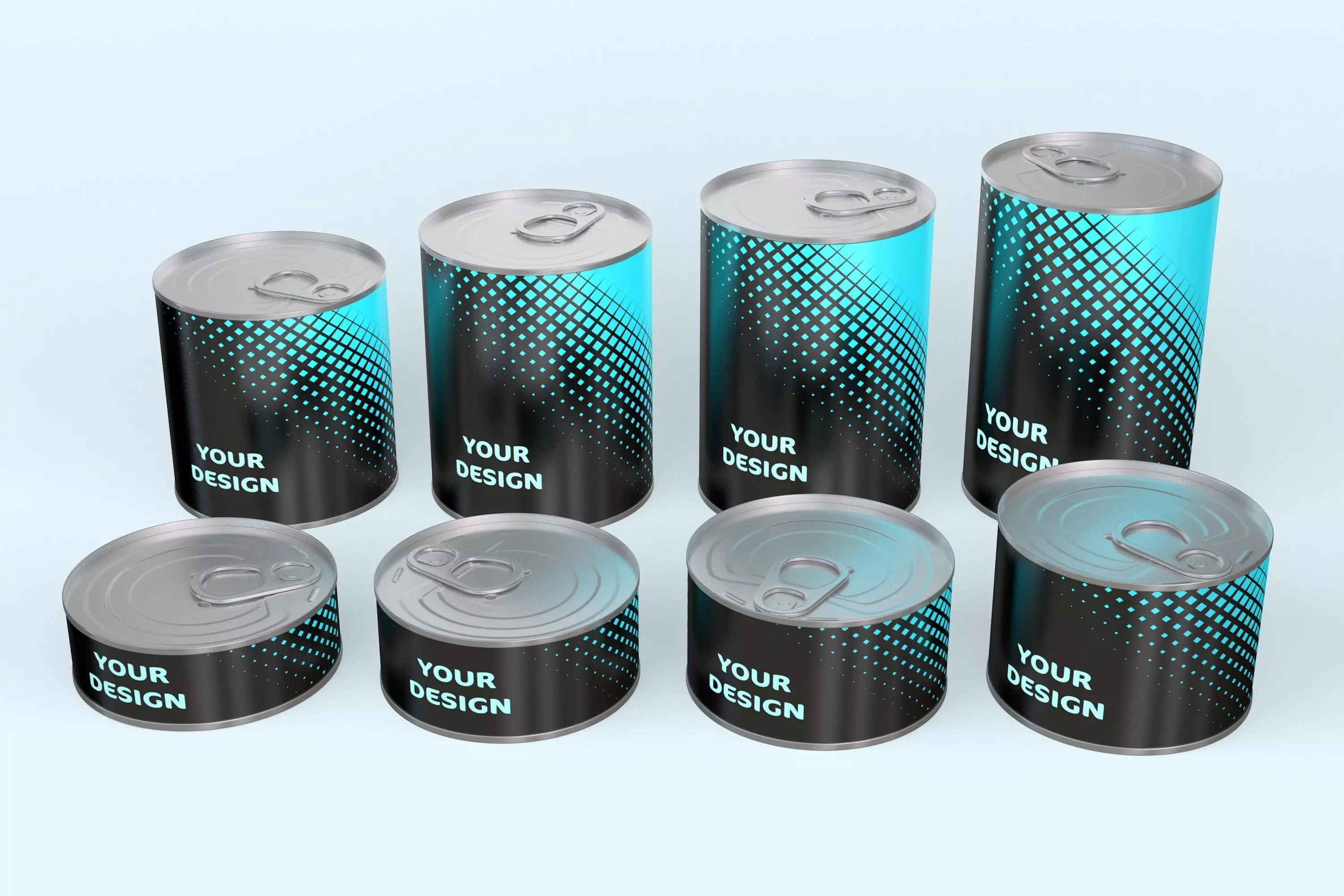 Tin Can Set 3D model_0