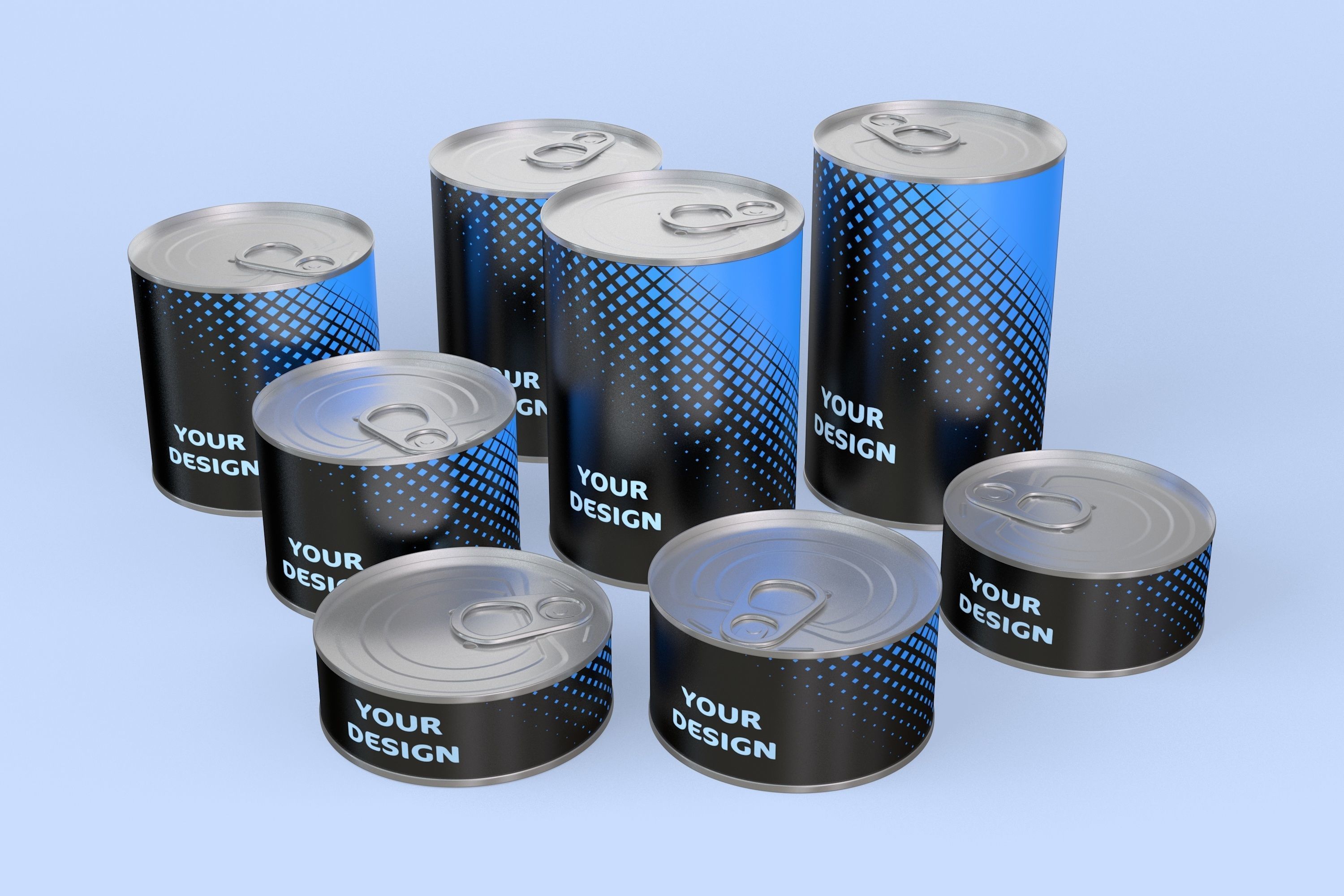 Tin Can Set 3D model_2