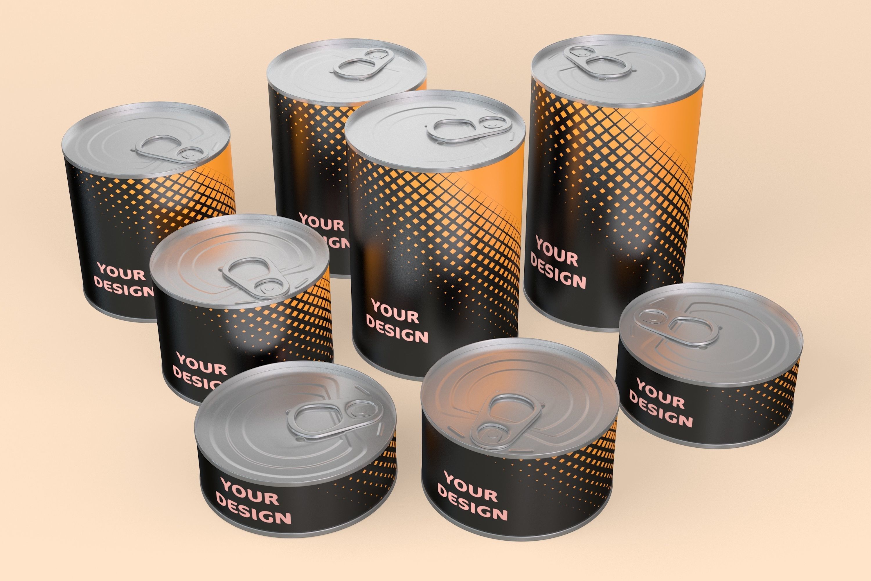 Tin Can Set 3D model_4