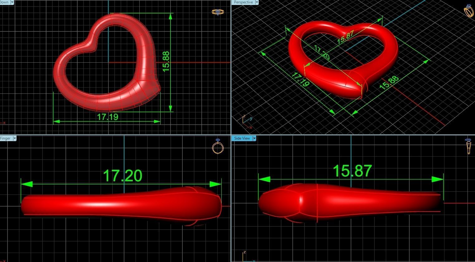  tiffany  pendant open heart 1035 3D print model_3