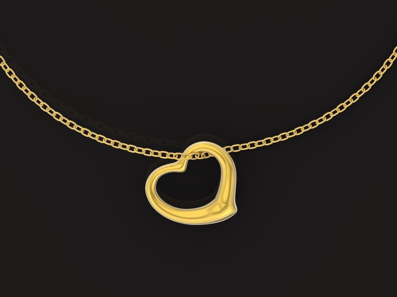  tiffany  pendant open heart 1035 3D print model_13