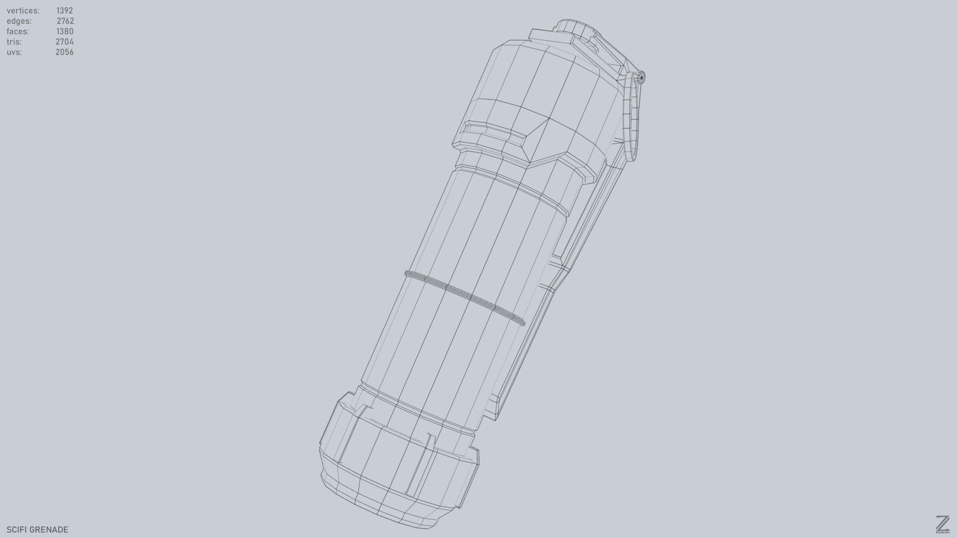 Scifi grenade Low-poly 3D model_11