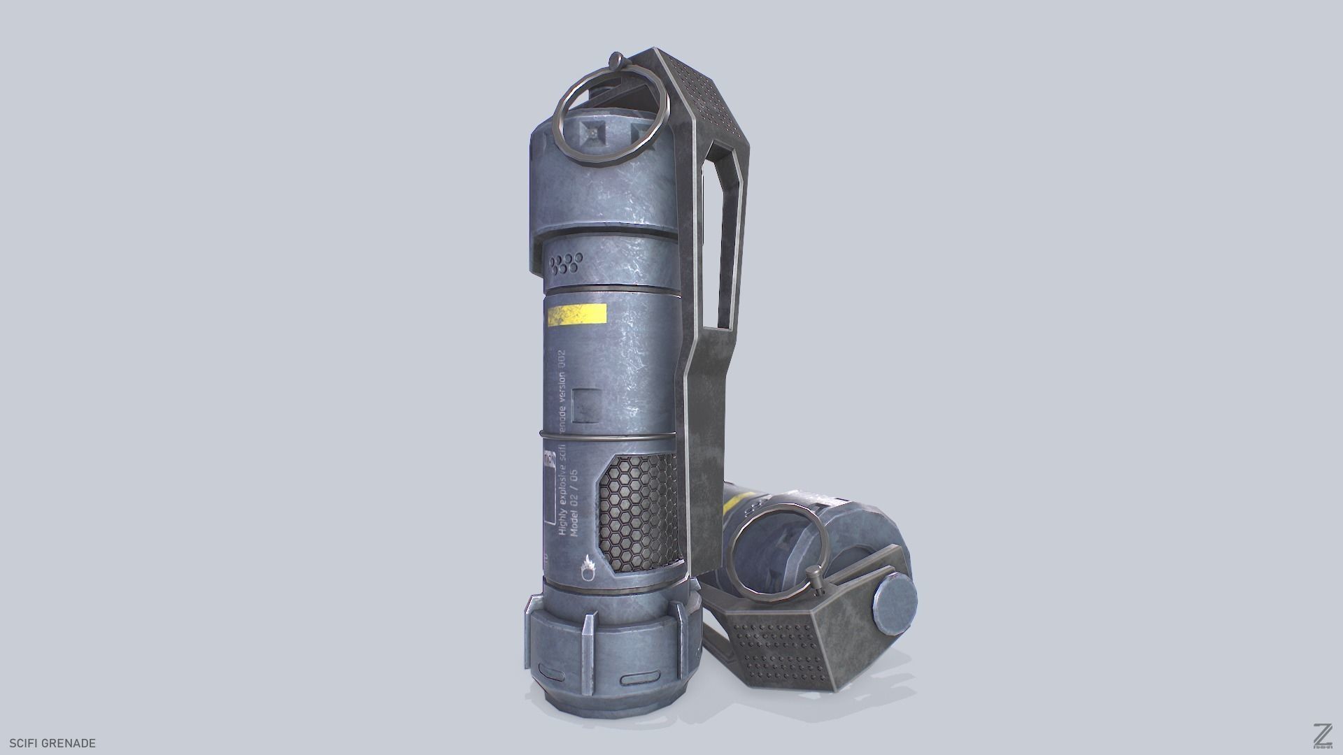 Scifi grenade Low-poly 3D model_4