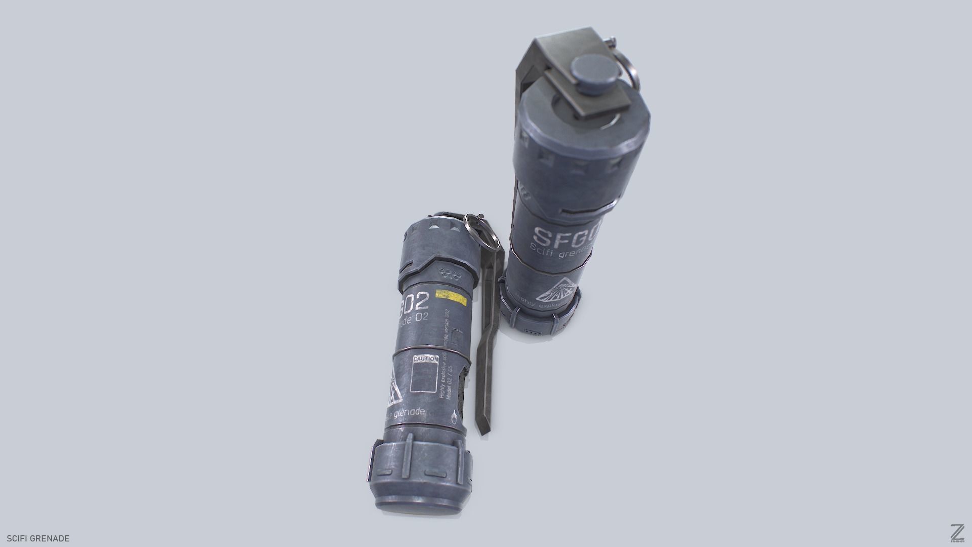 Scifi grenade Low-poly 3D model_8