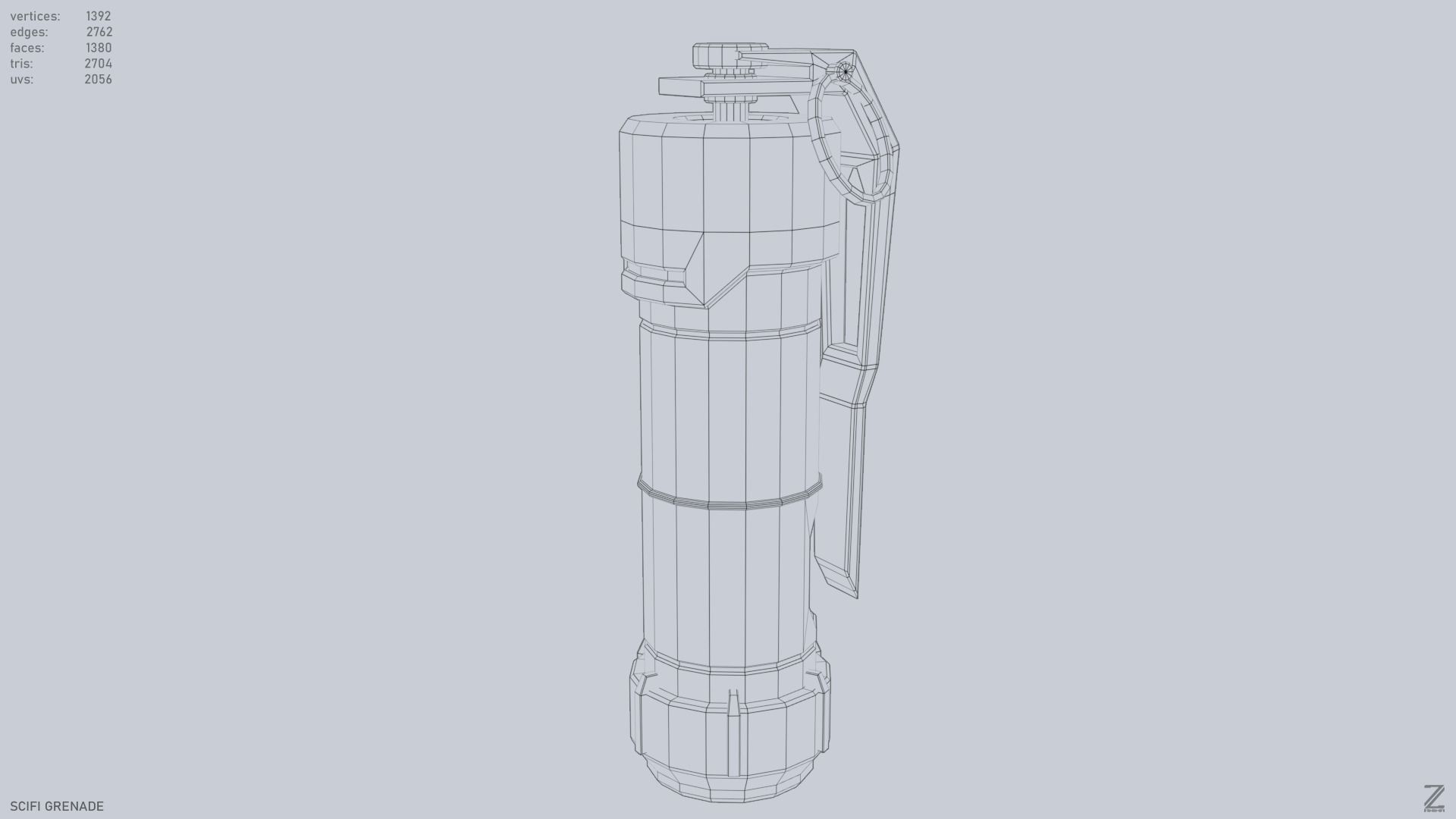 Scifi grenade Low-poly 3D model_9