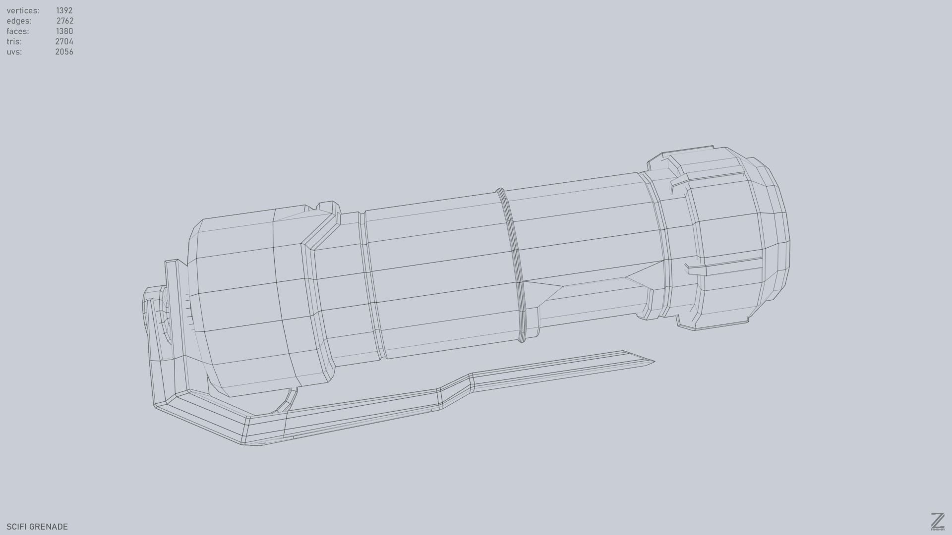 Scifi grenade Low-poly 3D model_14