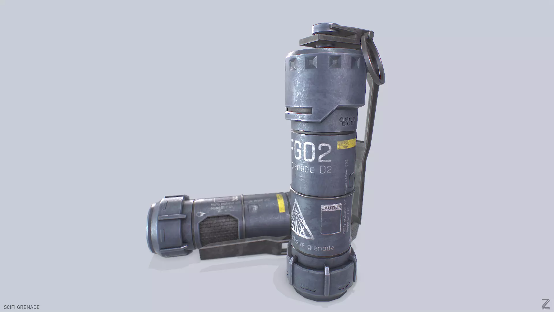 Scifi grenade Low-poly 3D model_0