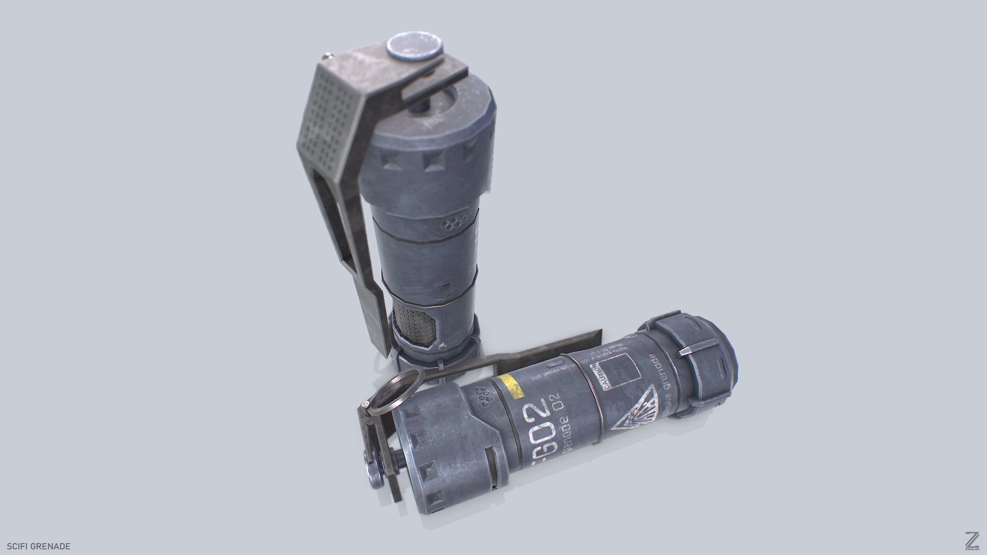 Scifi grenade Low-poly 3D model_7