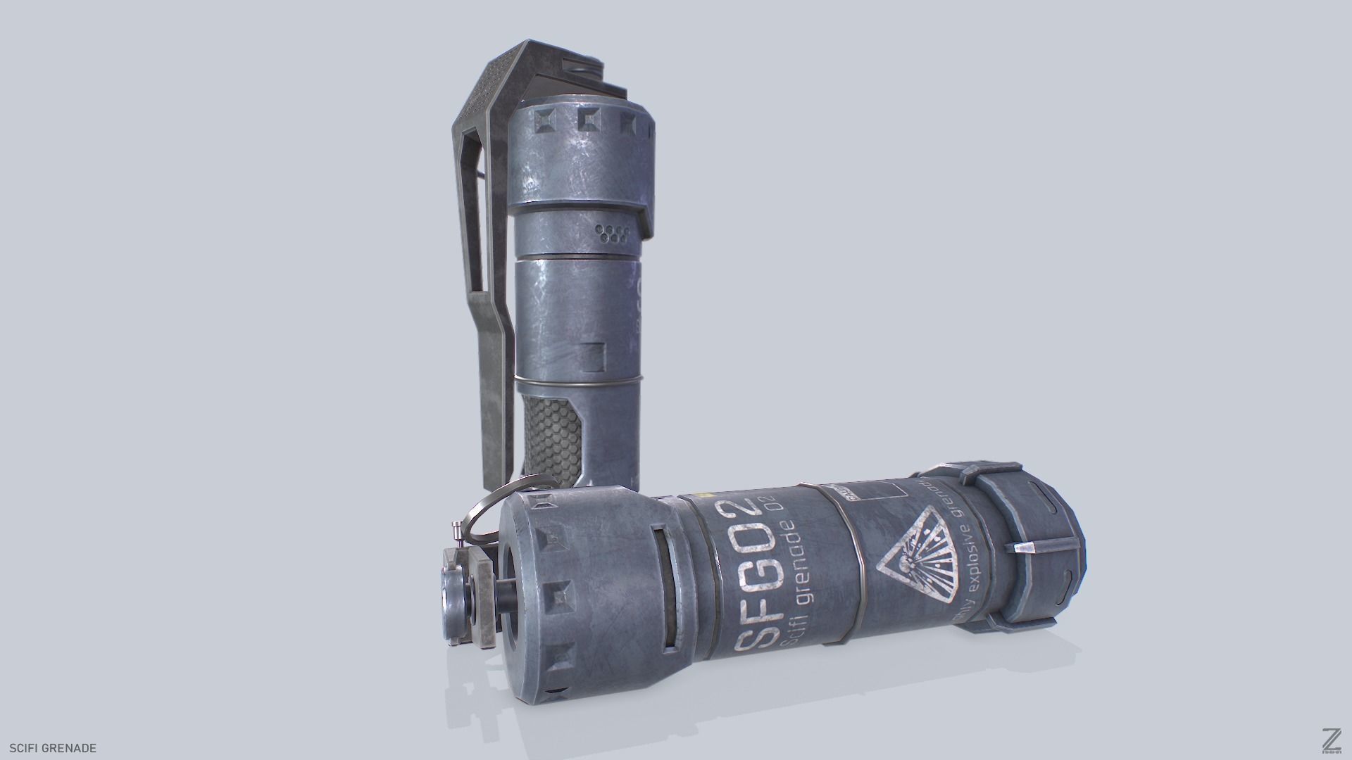 Scifi grenade Low-poly 3D model_5
