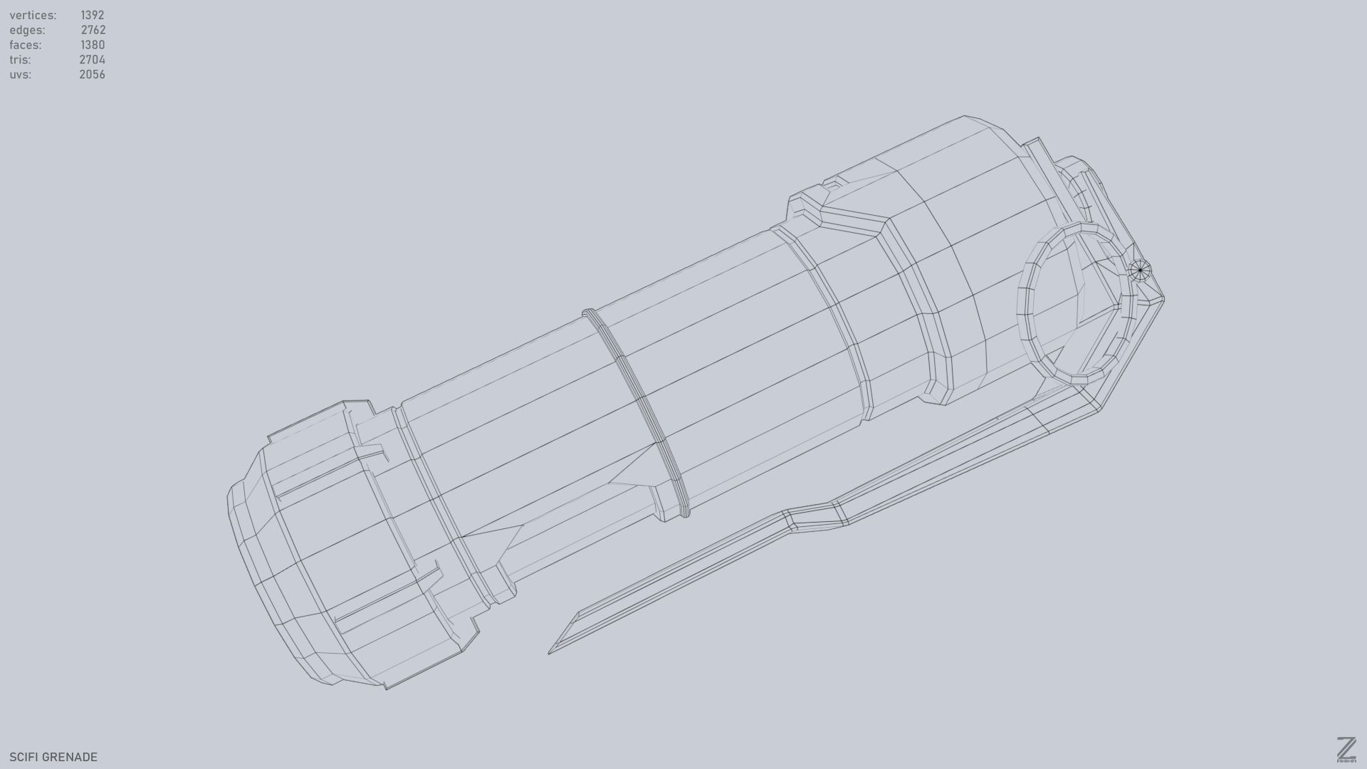 Scifi grenade Low-poly 3D model_12