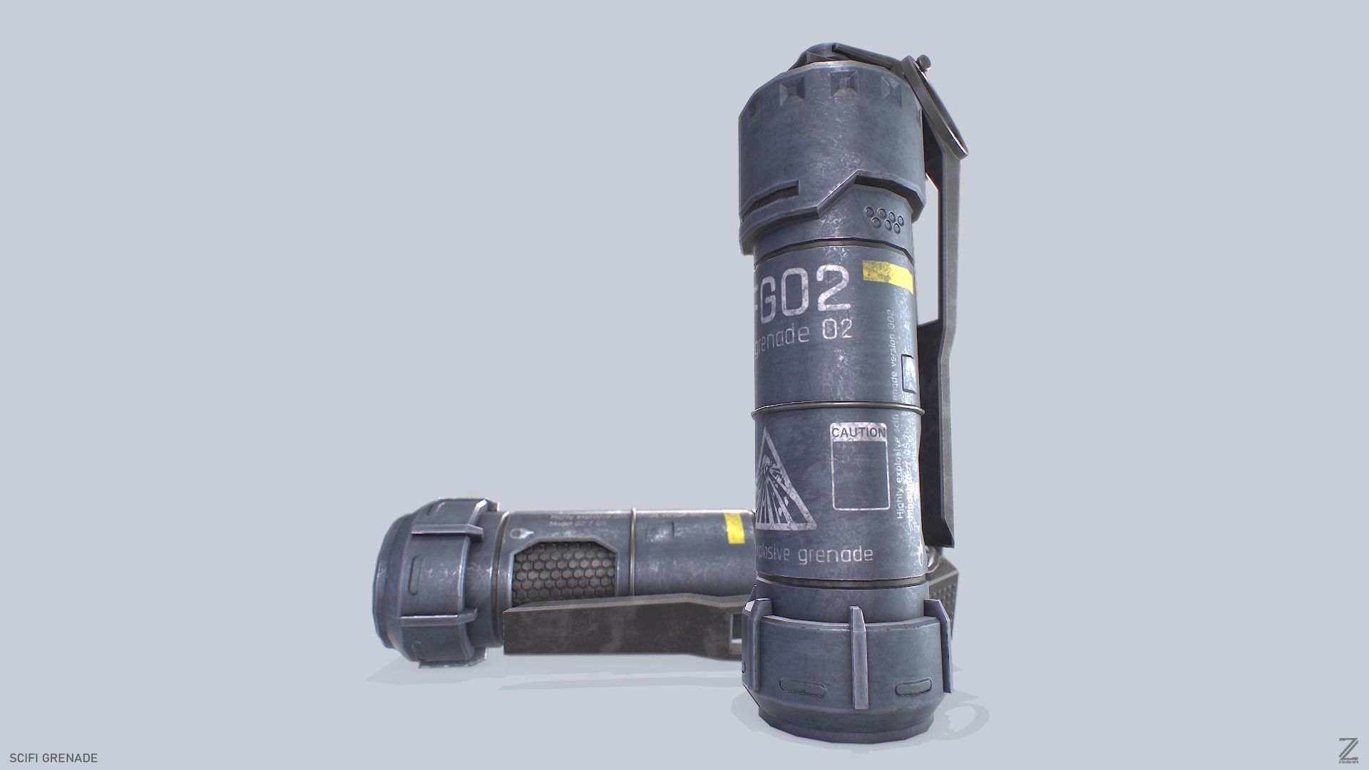Scifi grenade Low-poly 3D model_6