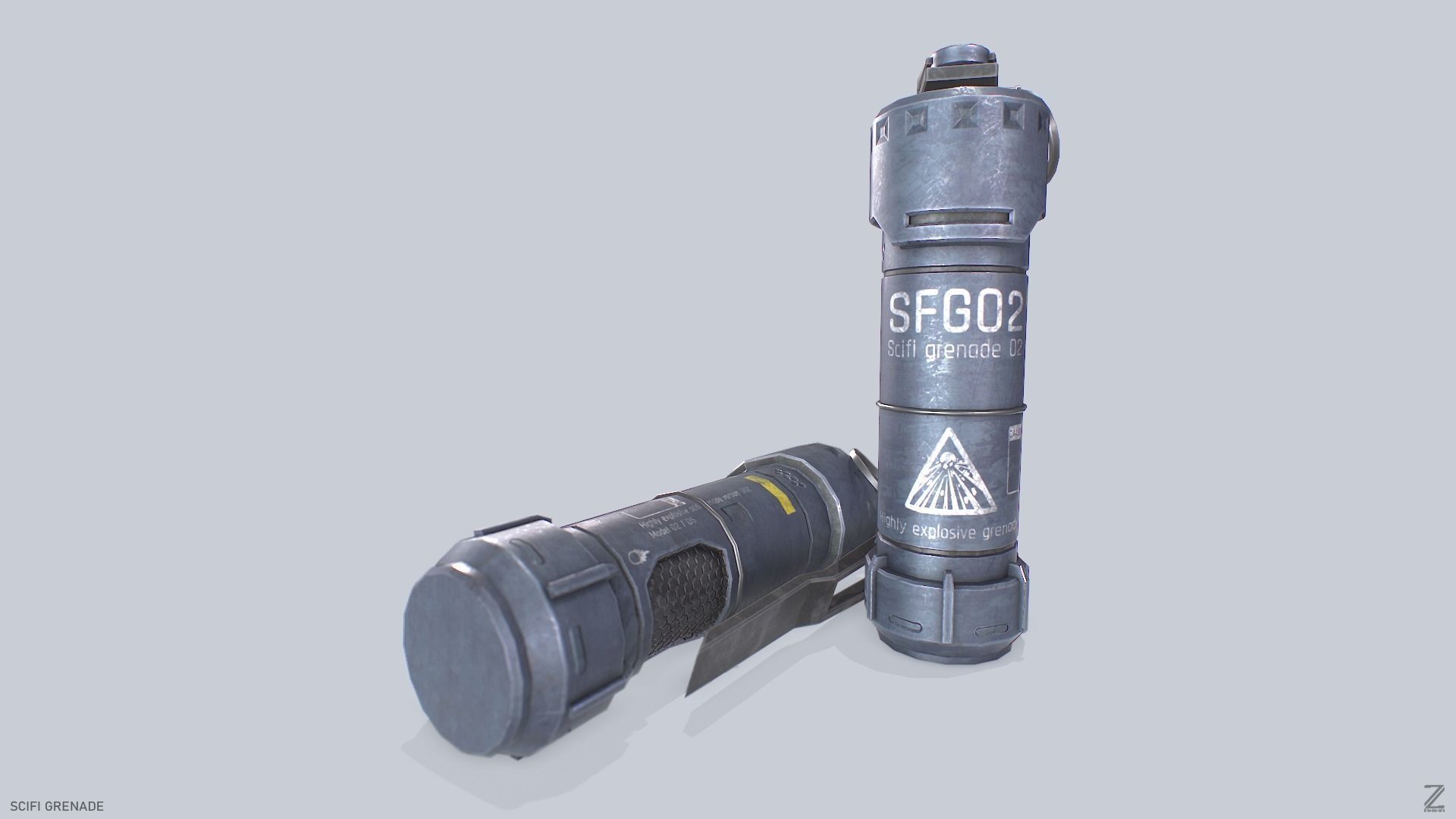 Scifi grenade Low-poly 3D model_2