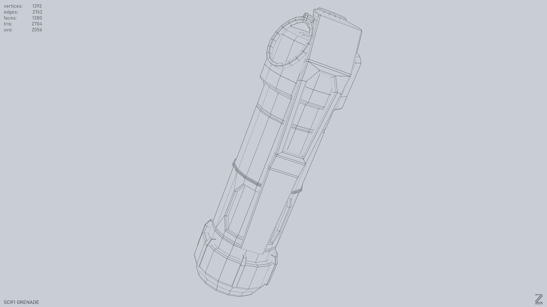 Scifi grenade Low-poly 3D model_13