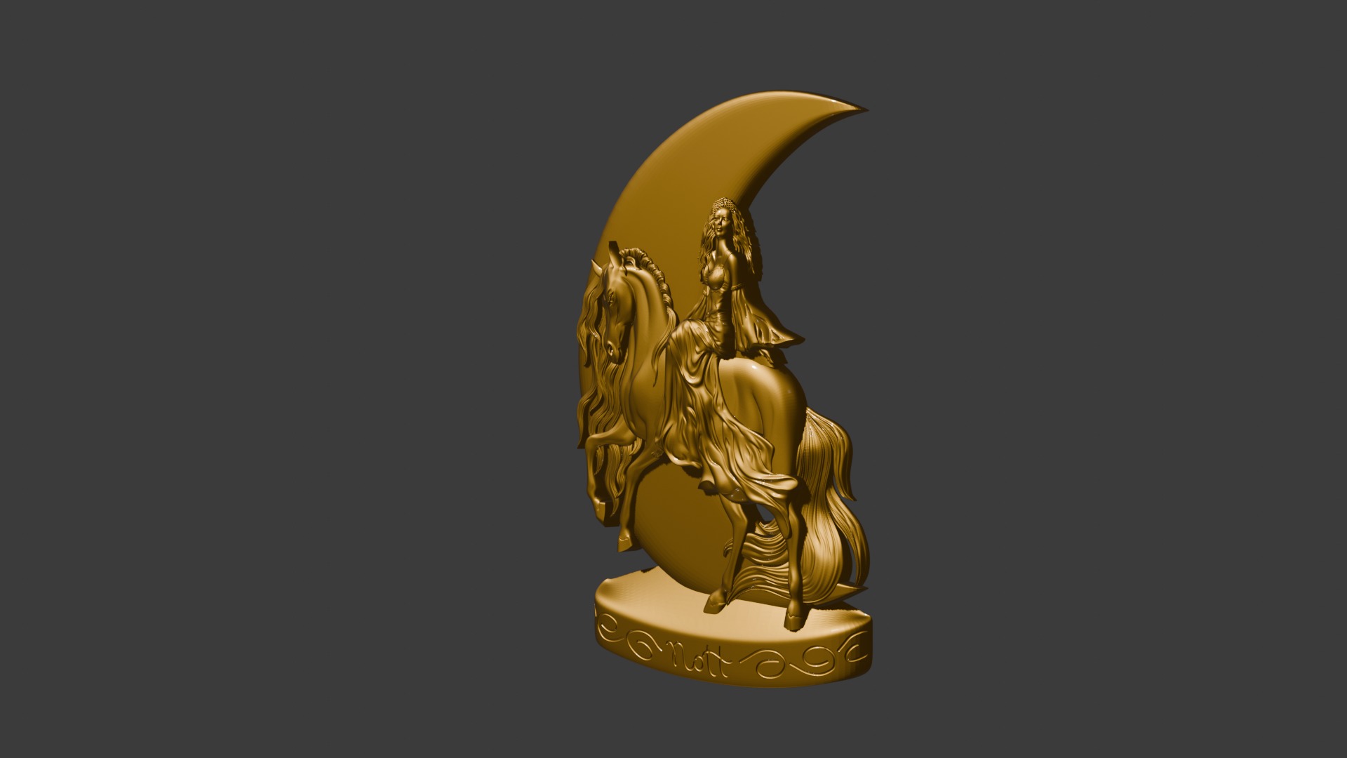 Nott Night goddes of the night 3d model basrelief pendant 3D print model_6
