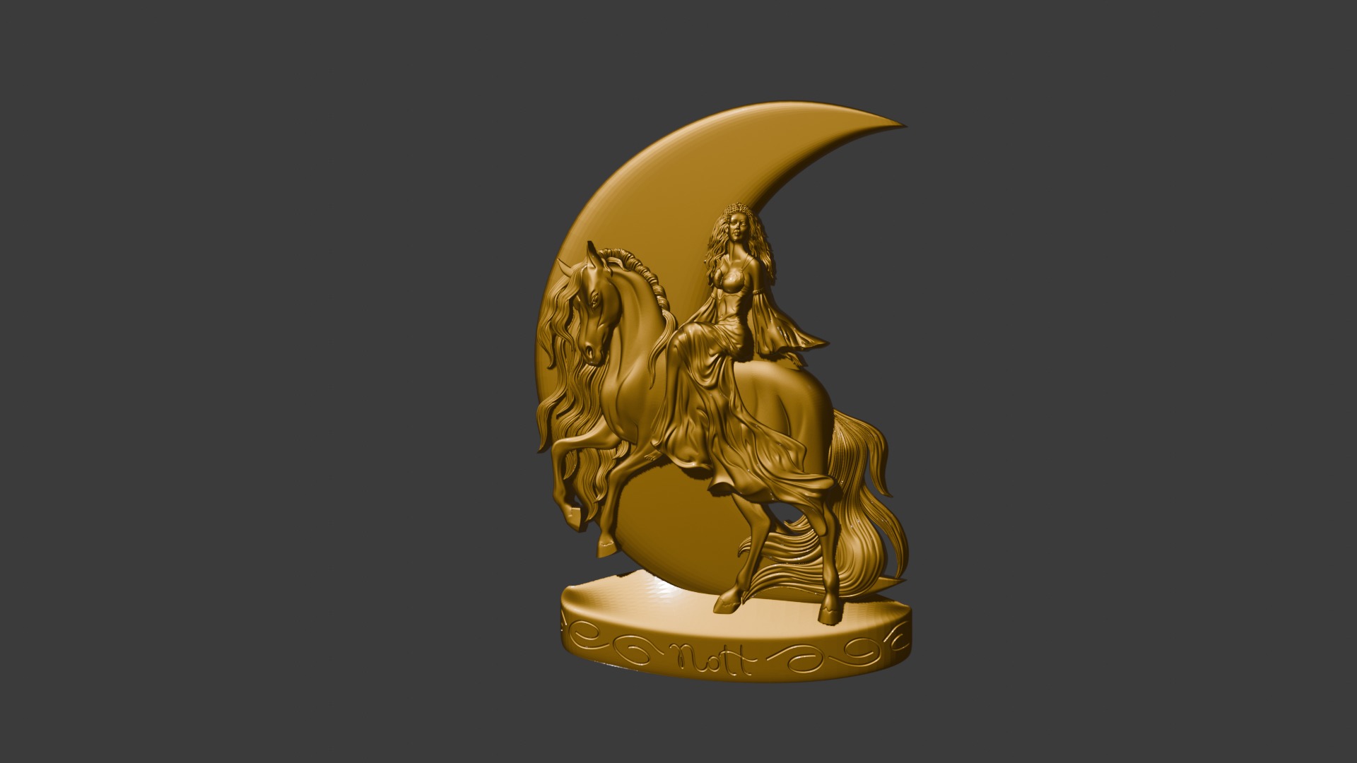 Nott Night goddes of the night 3d model basrelief pendant 3D print model_13