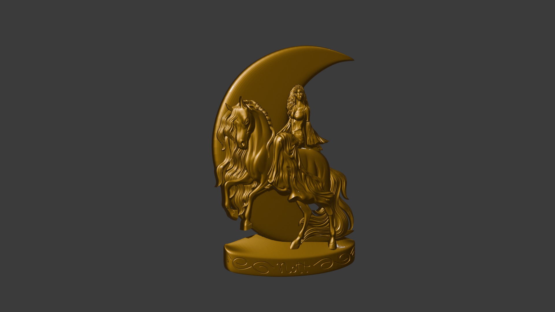 Nott Night goddes of the night 3d model basrelief pendant 3D print model_25