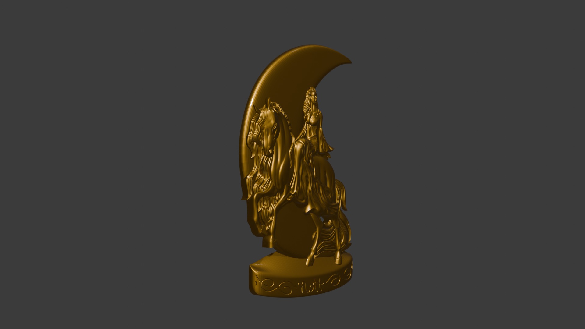 Nott Night goddes of the night 3d model basrelief pendant 3D print model_31