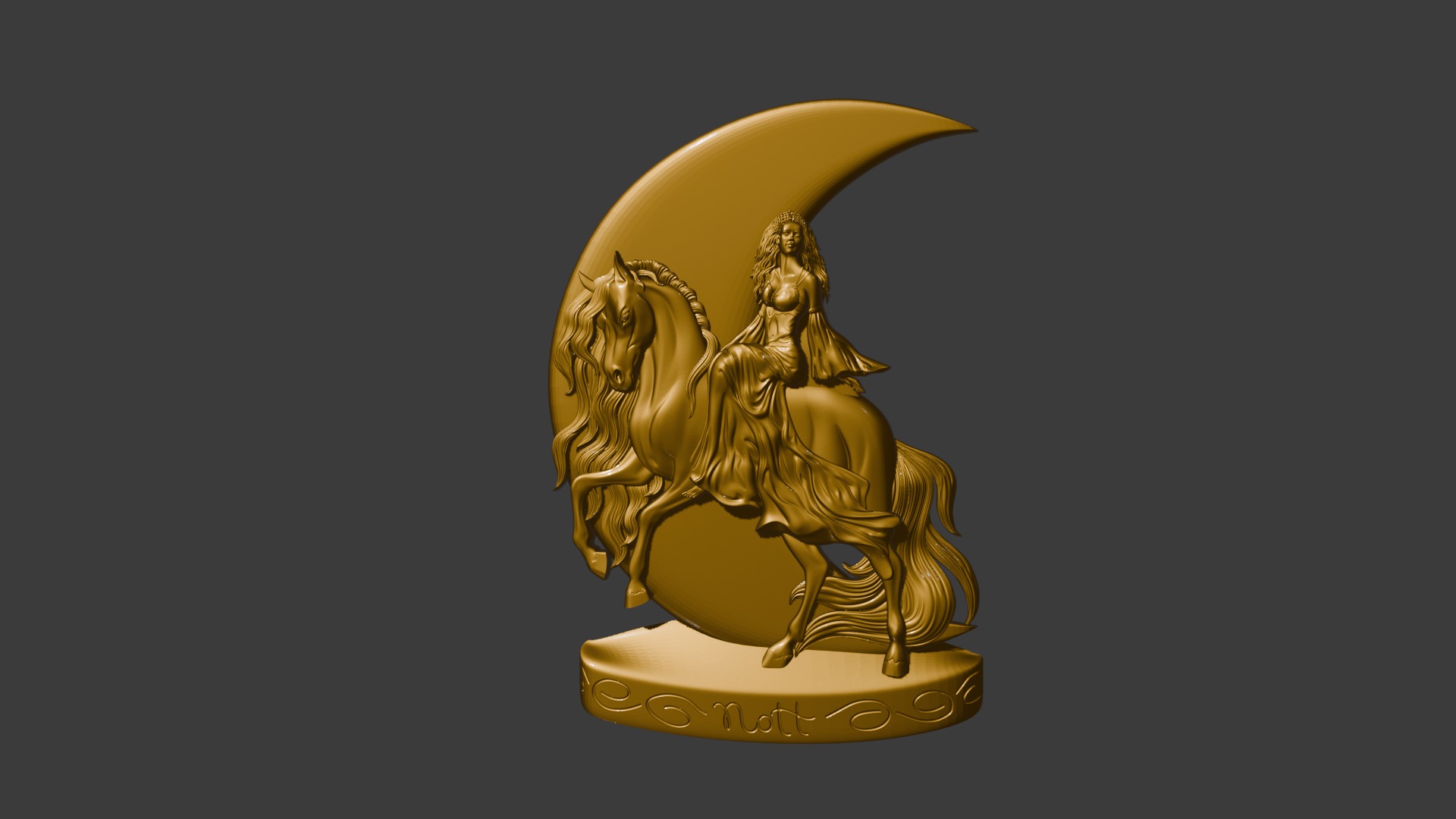 Nott Night goddes of the night 3d model basrelief pendant 3D print model_16