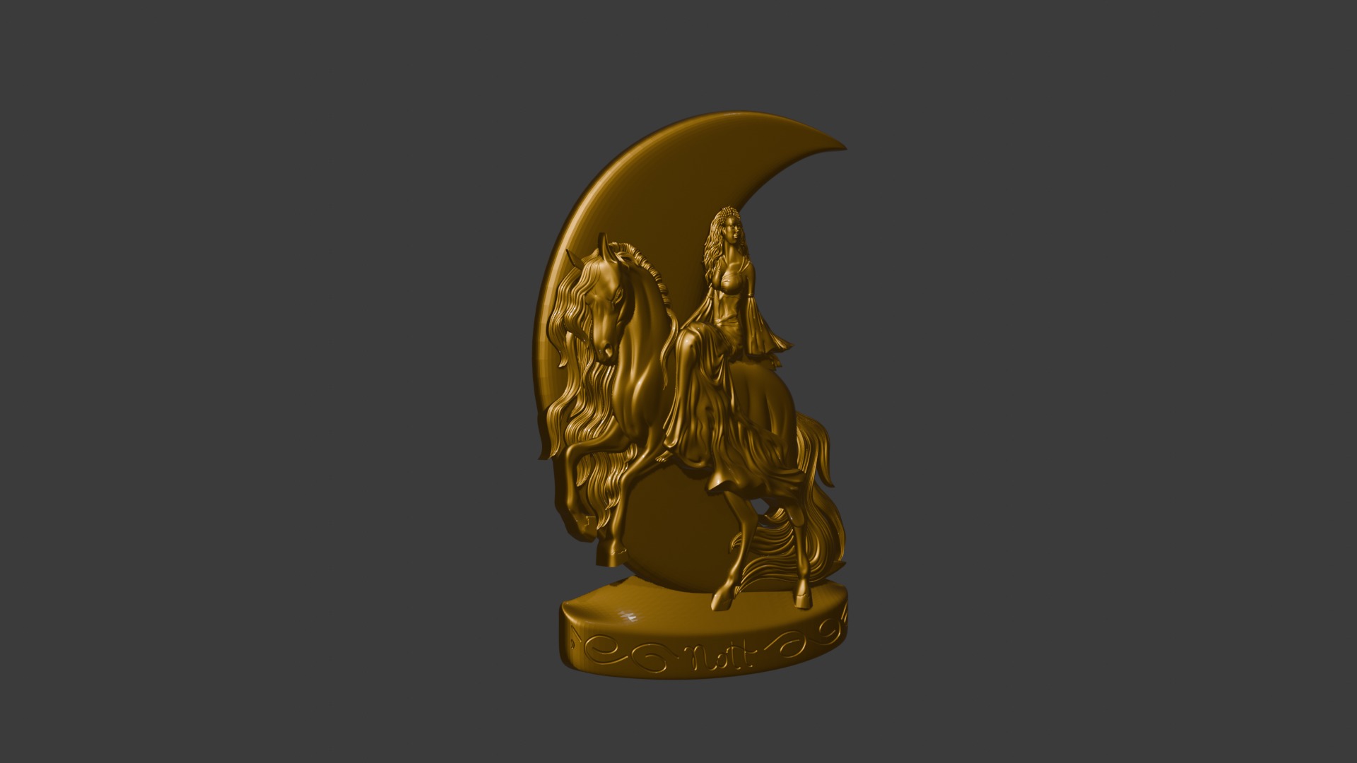 Nott Night goddes of the night 3d model basrelief pendant 3D print model_28