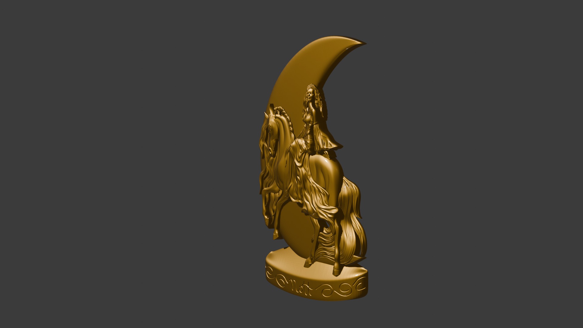 Nott Night goddes of the night 3d model basrelief pendant 3D print model_4