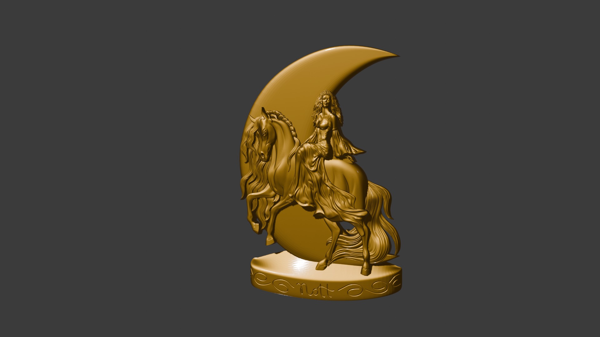 Nott Night goddes of the night 3d model basrelief pendant 3D print model_12
