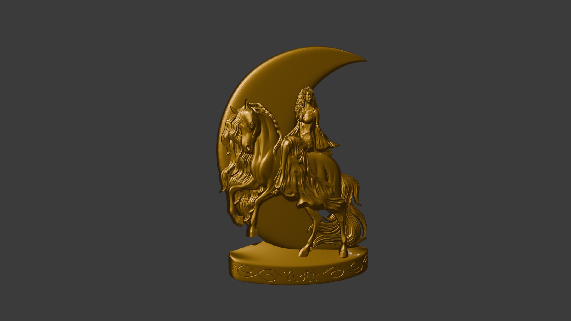 Nott Night goddes of the night 3d model basrelief pendant 3D print model_24