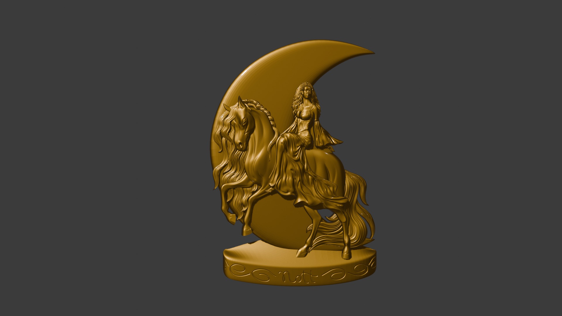 Nott Night goddes of the night 3d model basrelief pendant 3D print model_20