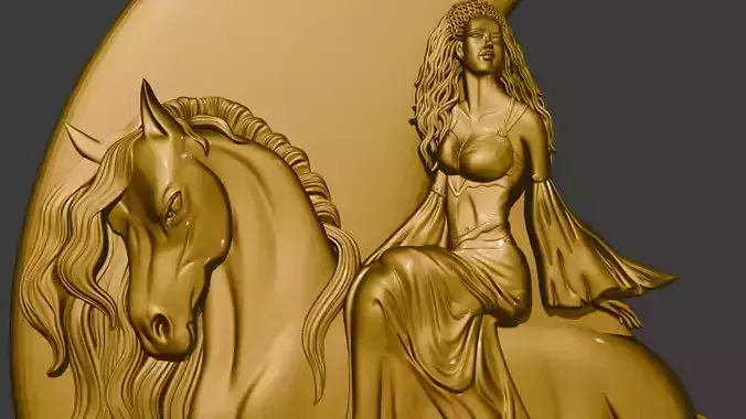 Nott Night goddes of the night 3d model basrelief pendant