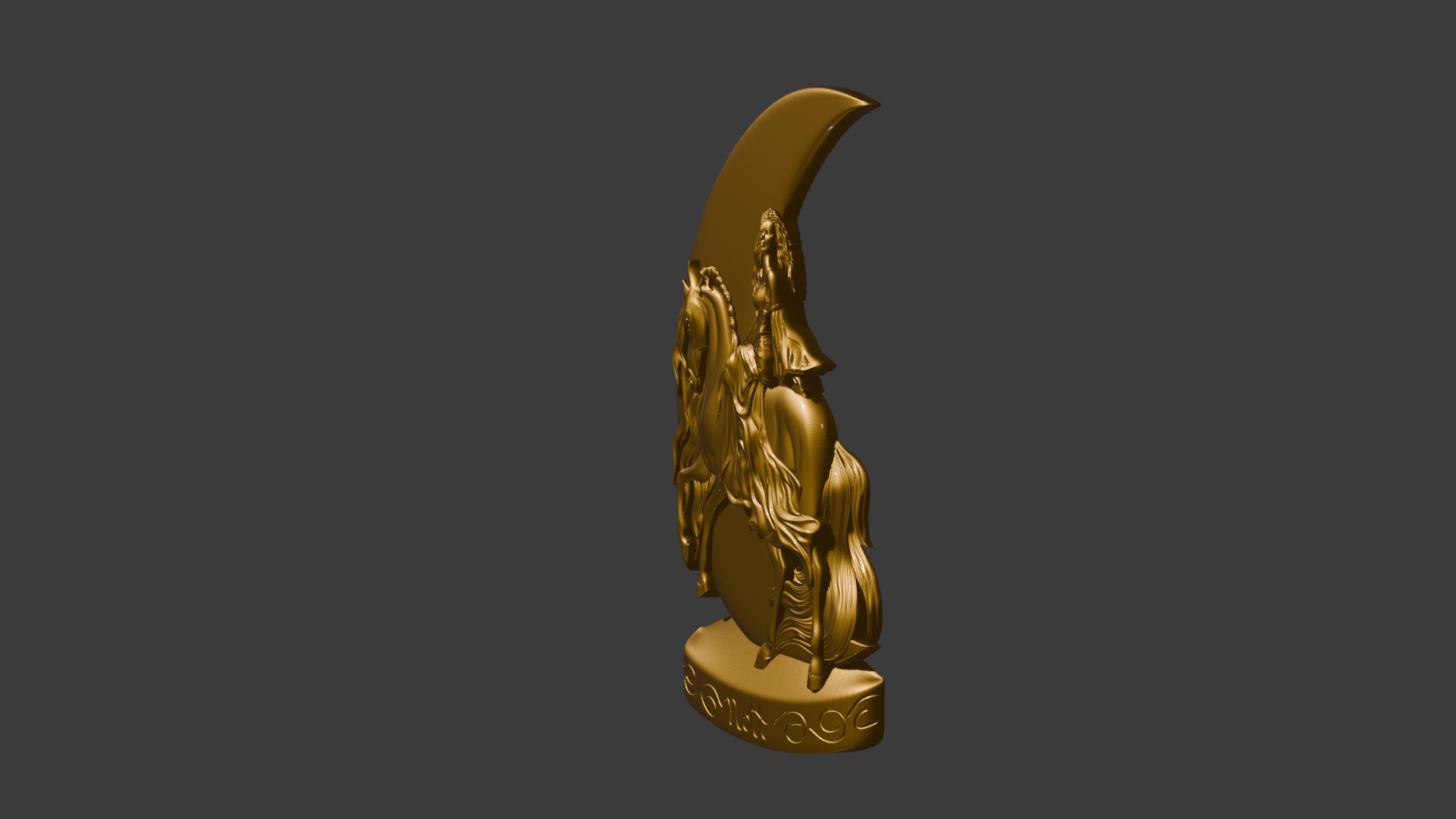 Nott Night goddes of the night 3d model basrelief pendant 3D print model_2