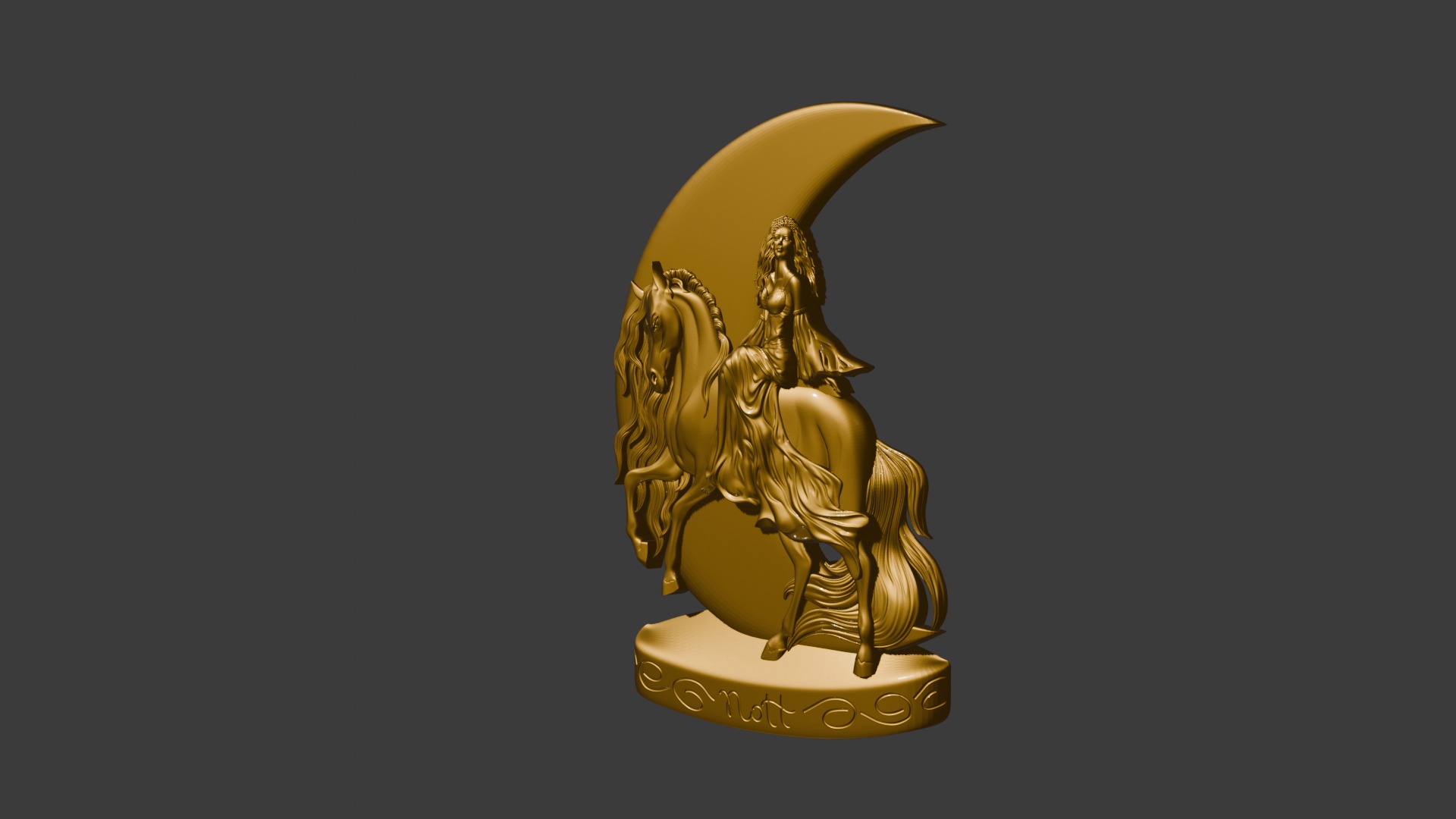 Nott Night goddes of the night 3d model basrelief pendant 3D print model_7