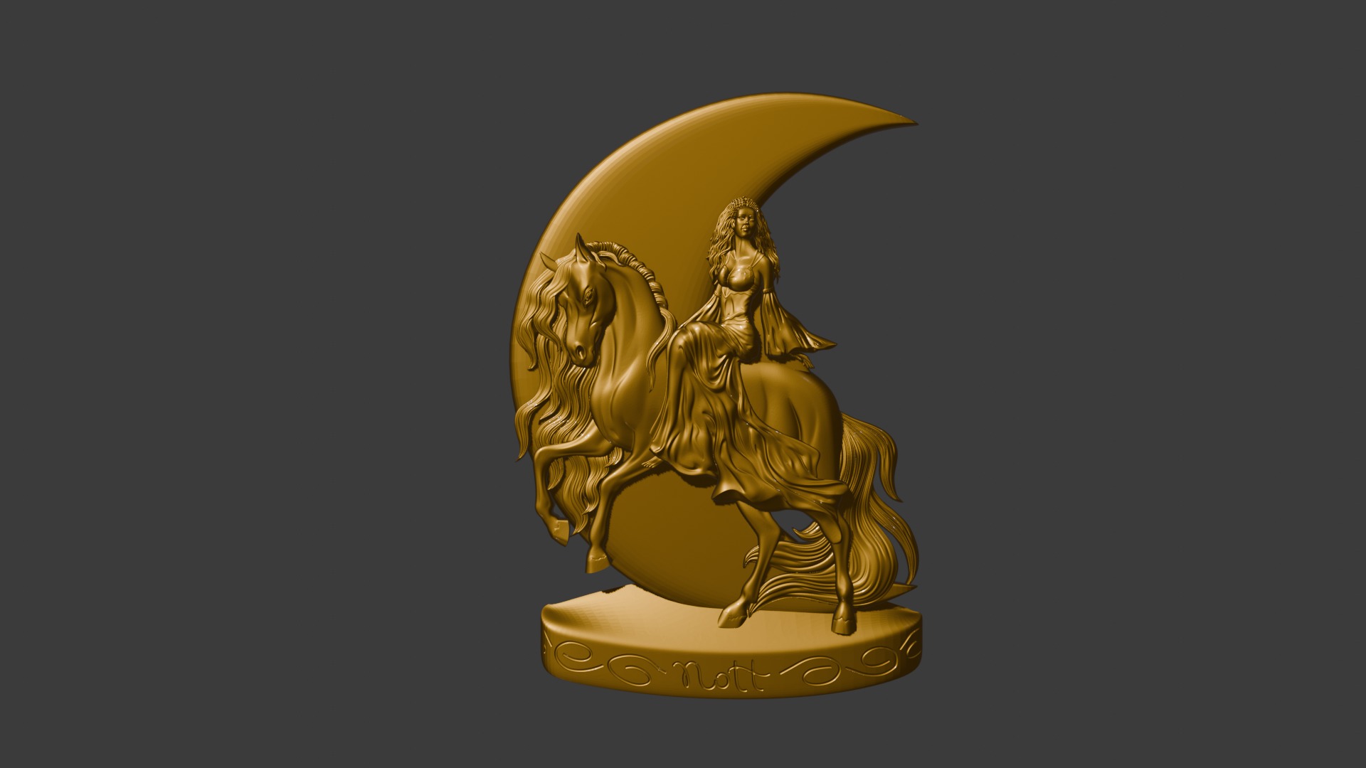 Nott Night goddes of the night 3d model basrelief pendant 3D print model_18