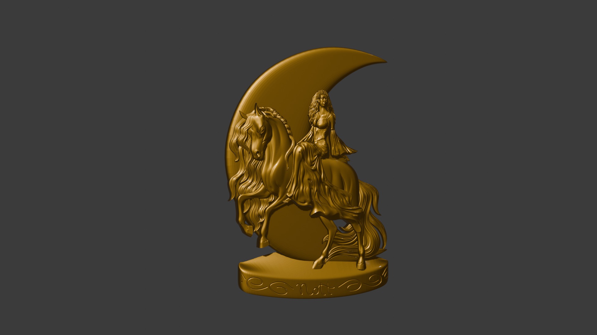 Nott Night goddes of the night 3d model basrelief pendant 3D print model_23